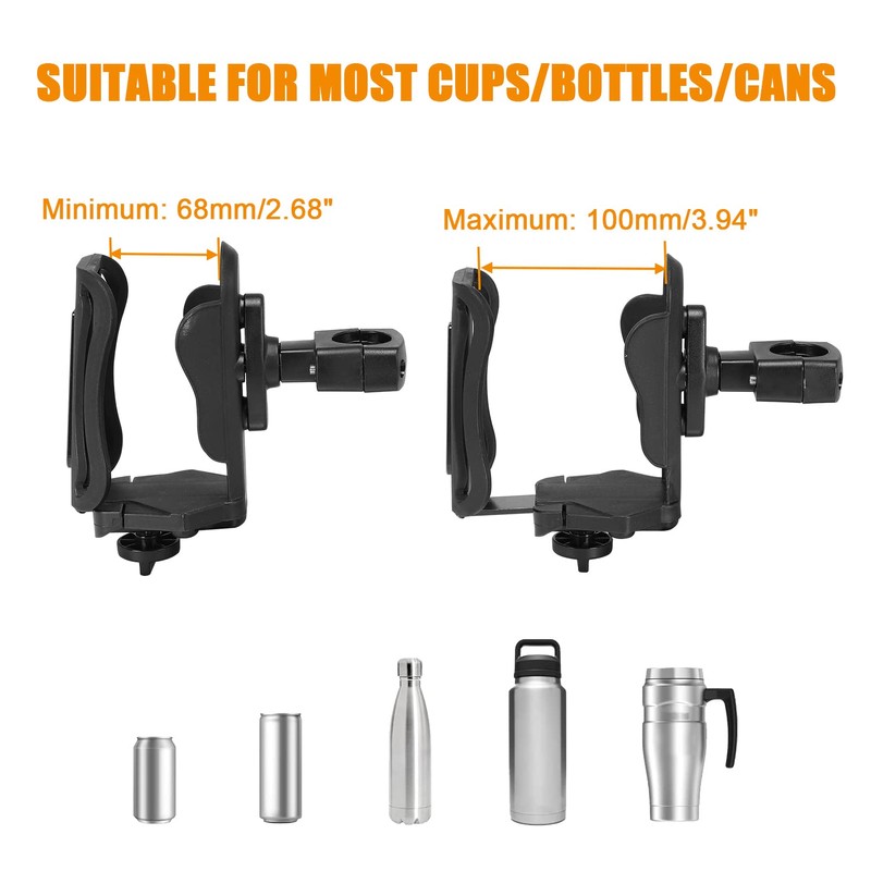 Motorcycle Cup Holder, Adjustable Water Drink Bottle for ATV UTV