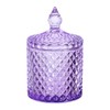 Sizikato Diamond Faceted Glass Candy Jar with Lid, 10oz Purple