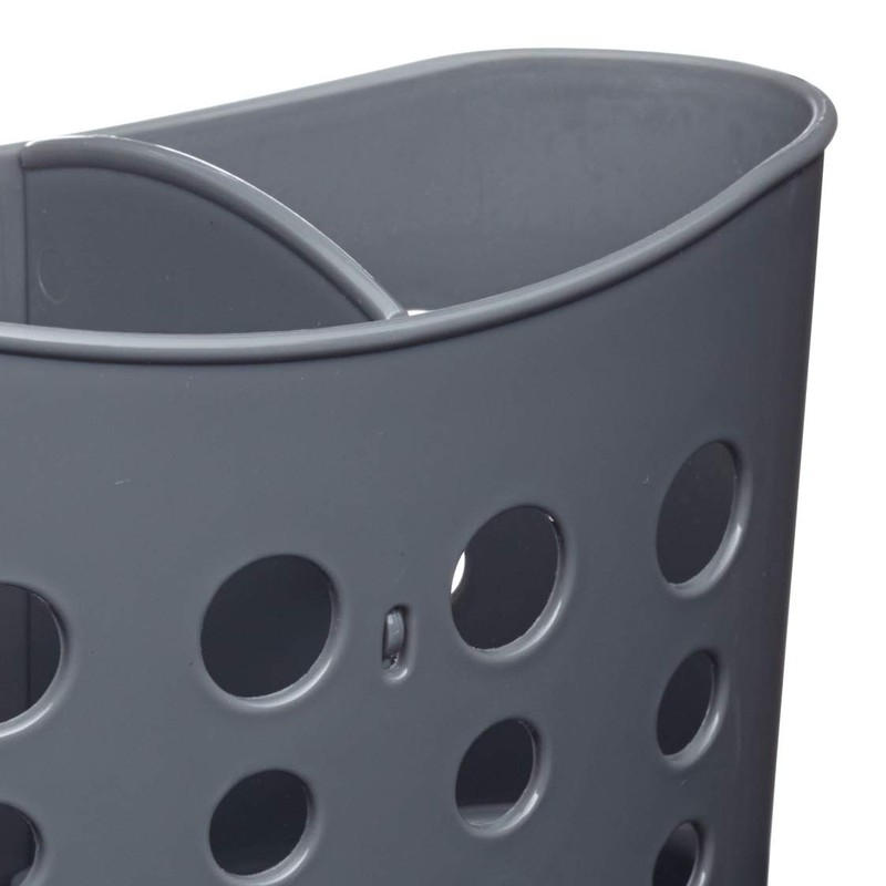 KitchenCraft Plastic Cutlery Drainer Caddy, Grey, 16 x 8 x
