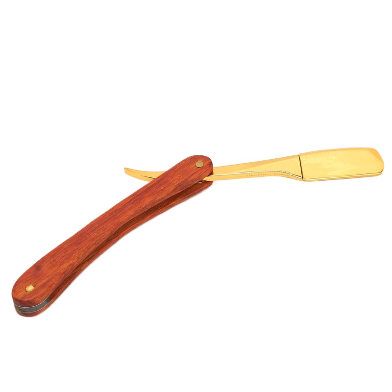 Old Style Straight Razor Rosewood Handle Straight Edge Barber Razor