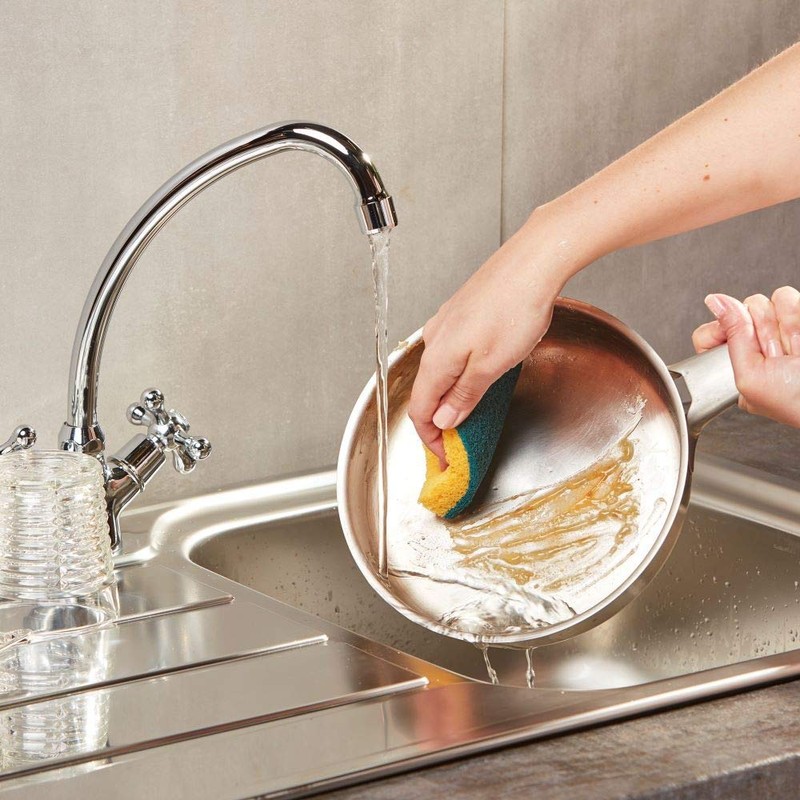 SPONTEX - Recycled Fibre Sponge Scraper - 6 Green Scouring