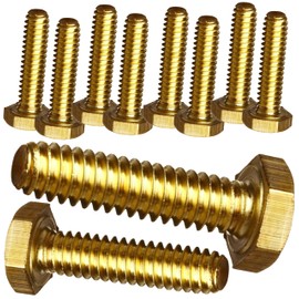 M5 x 50mm Solid Brass Hex Bolts Fully Threaded Hexagon Screws DIN933 (pack of 10)