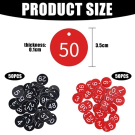 100 Pieces of Digital Number Plates, Number Plates, Plastic Label Plates, Round Sign Plates, Digital Counting Plates