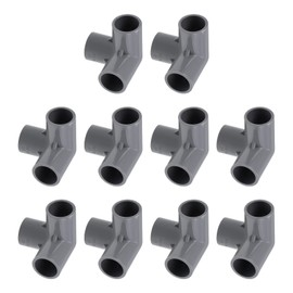 METALLIXITY Tee PVC Pipe Fitting, (20mm) 10Pcs, 3-Way Elbow PVC Pipe Fittings Furniture Connector - for Water Supplies Build, Garden Shelf Greenhouse, Gray