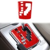 HJGHR Carbon Fiber Car Gear Shift Knob Console Panel Cover
