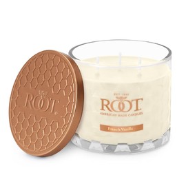 Root Candles Scented Candles Honeycomb Glass Premium Handcrafted Beeswax Blend 3-Wick Candle, 12-Ounce, French Vanilla