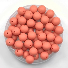 60Pcs 15mm Round Rubber Silicone Bead Bulk Loose Beads Gorgeous Making Kit for Keychain Tassels Necklace Bracelet Jewelry DIY Crafts Making