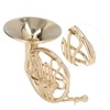Miniature French Horn Decoration Brass Dollhouse Mini Musical Instrument Replica