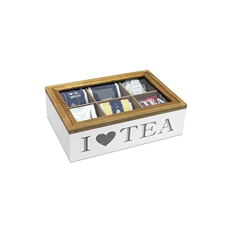 G. Wurm Tea Box 'I Love Tea' with Viewing Window