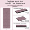 WUWAN TPE Yoga Mat Foldable 8mm Thick Light Non-Slip for