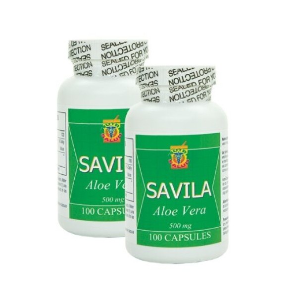Capsulas de Savila 500mg. Set de 2 frascos con 100 capsulas c/u. Dura 3 meses.