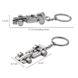 TRIXES Metal Car Keyring Accessories for your Key or Display – Gifts for Fans of Racing, Cars and Formula 1 – Christmas, Easter, Birthday Gifting, Chrome Effect, Sturdy Keychain for Men and Women