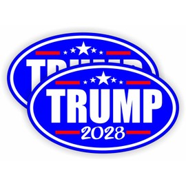 TRUMP 2028 Vinyl Oval Bumper Car Window Decals Stickers Truck Keep America Great