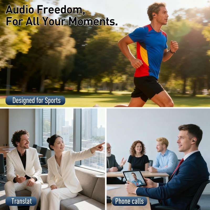 AI Translation Earbuds Real Time,120 Languages & Accents Translator Earbuds,Audifonos