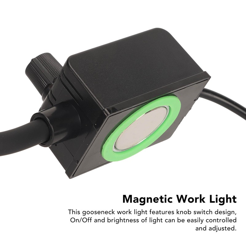 Magnetic Work Light Soft Gooseneck Knob Switch Magnetic Base Easy