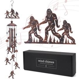 Bigfoot Wind Chimes Gift for Outdoor, Big Foot Sasquatch Gifts for Men Women Dad Grandpa, Memorial Gift Metal WindChimes for Outside Indoors Home Lawn Porch Patio Garden Decor Yard Decoration