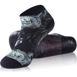 RANDY SUN Sock Shoes for Men and Women, Beach Barefoot Socks, Quick Drying Beach Socks with TPE Sole, Beach Shoes for Beach Volleyball, Surfing, Black grey short tube