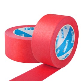 KIWIHUB Red Painters Tape,2 inch x 60 Yards x 2 Rolls - Medium Adhesive Red Masking Tape for Painting,Labeling,DIY Crafting,Decoration and School Projects