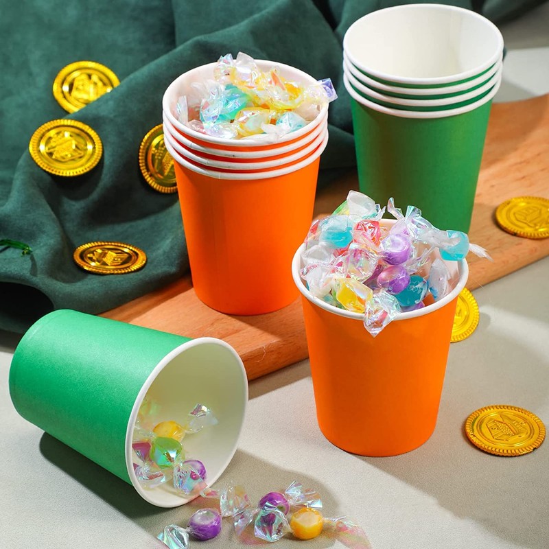 LATERN 60Pcs Disposable Paper Cups, 250ml Multicolor Drinking Cups DIY