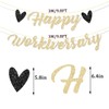 FHGG Pre-Strung Happy Work Anniversary Decorations Banner Gold Glitter Workiversary