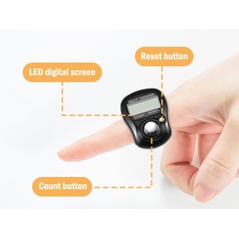 Hitopin 10PCS Electronic Finger Counter, Electronic Handheld Tally Counter, 5-Digit Counters Clicker, Lap Track Handheld Counter with Ring, for Golf Sports Fitness Exercise Warehouse (Black Colors)