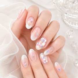 Aurora Mother of Pearl Handmade Nail Tips - Almond S / 오로라 자개 수제네일팁 - 아몬드S