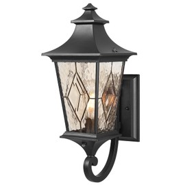 NAXTTII Dusk to Dawn Outdoor Wall Lights Aluminum Exterior Light Fixtures with Handmade Glass 21 Inch Porch Lights Outdoor for Entryway Garage Patio E26 Socket Upwards Installation