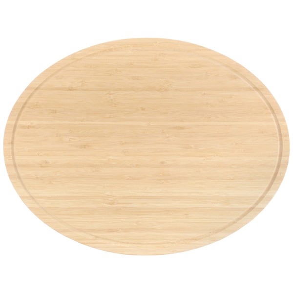 BambooMN Heavy Duty Premium Bamboo Oval Shaped Cutting and Serving