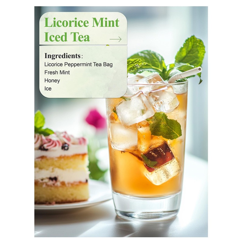 LOOMICA Licorice Mint Tea Bags, Caffeine Free, Refreshing Peppermint &