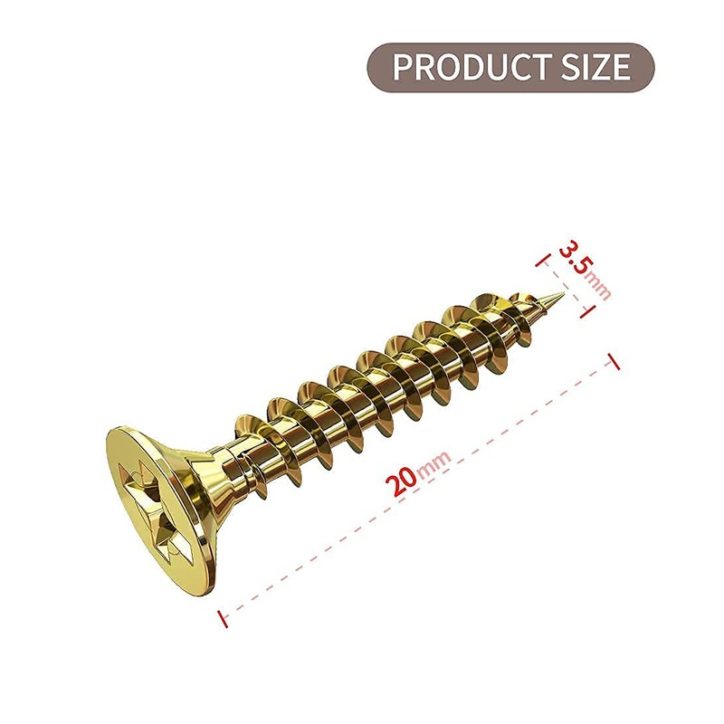 3.5x20mm Wood Screws,Flat Head Screws for Wood, Zinc Galvanized, Multi