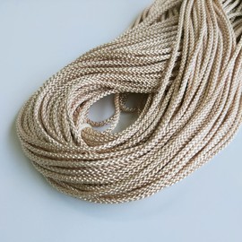 Rayon (human silk) Edo Braid String Fine Drawstring String Handicraft String Yarn Craft Supplies Craft Material Approx. 0.1 inch (2.5 mm) 30 m (2000) (22 Beige)