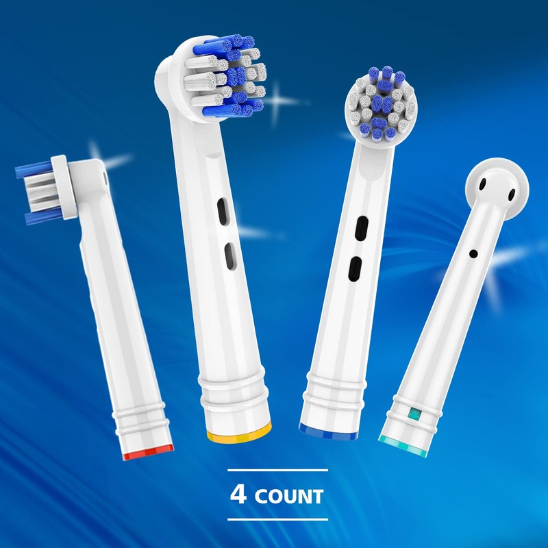 Whuppsi Replacement Toothbrush Heads Fit for Braun Electric Toothbrushes, 4PCS,