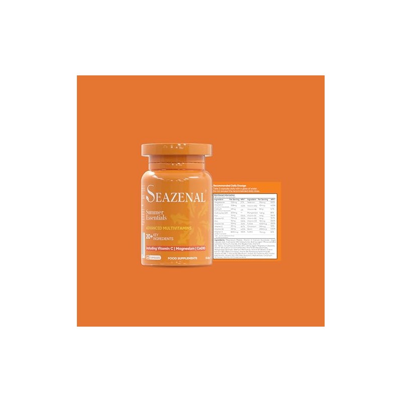 Summer Essentials | Advanced Vegan Multivitamin with Magnesium, Vitamin C,