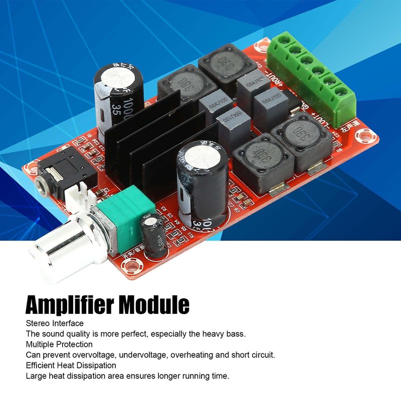 2 X 50W Digital Amplifier Module Audio Power Supply Dual