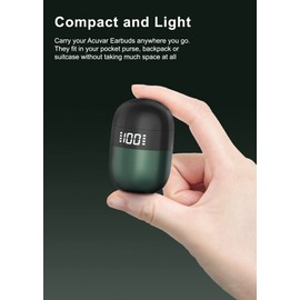 eDealz in-Ear Wireless Bluetooth 5.2 Headphones, Earbuds with Microphone Compact Rechargeable USB C Smart LED Case for Smartphones Android iOS (Green)