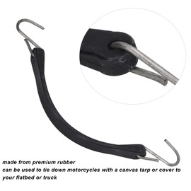 10Pcs Tie Down Cords,10in Bungee Cords, Black Rubber Heavy Duty Bungee Straps with S Hooks for Cargo Tarps Van Truck Trailer