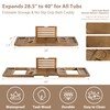 Realgulf Bamboo Bathtub Tray Caddy - Splash-Proof Adjustable (28.5-40") with
