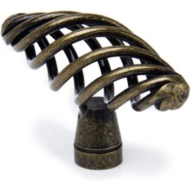 POFET Pack of 8 Antique Bird Cage Cabinet Knobs Vintage Metal Black Furniture Knob with Screws Round Oval Furniture Knobs Handles for Office Furniture, Kitchen Cabinet, Drawer Knobs