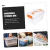Levemolo 4pcs Storage Box Lid and Handle Double Organizer for