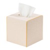 Ukwell Square Tissue Box Cover Linen-Textured Faux Leather Tissue Holder