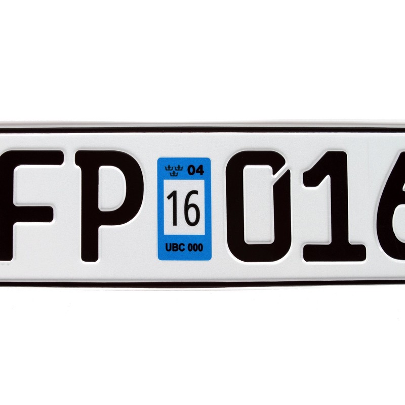 Sweden Euro Plate with Taxation Seal - Random Characters