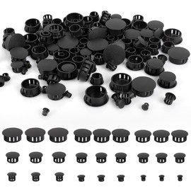 Dncvb 9 Sizes Cover Caps for Drill Holes 135 Pieces Blank Plugs 6/8/10/13/14/16/20/22/25 mm Plastic Hole Plugs Furniture Hole Cover Black Screw Cover for Cabinets Machines Furniture