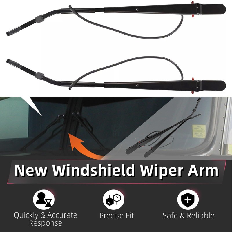 2-Pcs Front Windshield Wiper Arm Pair Kit Compatible with Kenworth