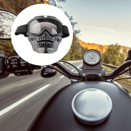 Vbestlife M¨¢scara de Calavera para Casco de Motocicleta, Gafas Desmontables Unisex, Color Gris, para Carreras, Esqu¨ª y Deportes al Aire