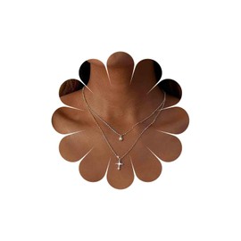 Inateannal Vintage Crystal Cross Choker Necklace Gold Layered Cross Necklace Cubic Zirconia Pendant Necklace Pave CZ Cross Chain Necklace Jewellery for Women and Girls, Zinc