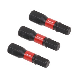 Sealey Impact Power Tool Hexagon Screwdriver Bits Hex 5mm 25mm Pack of 3, Red