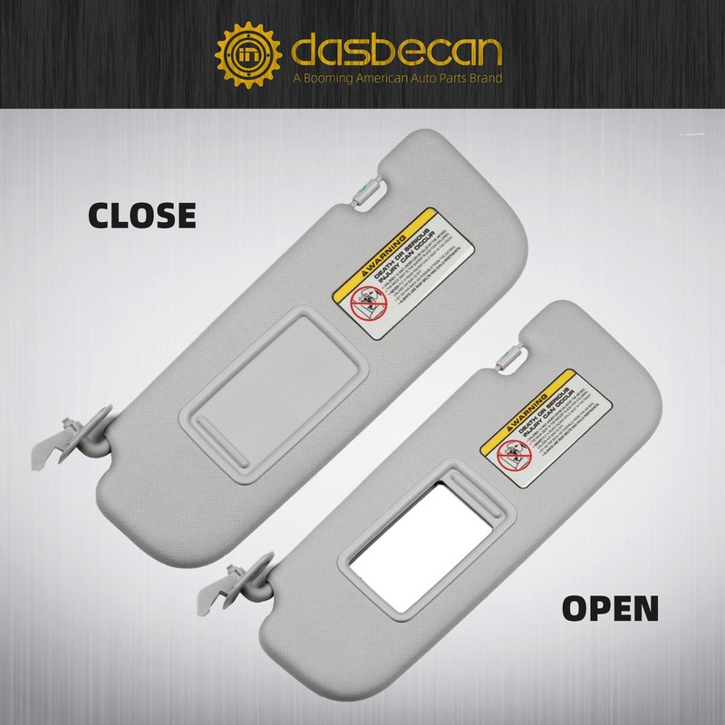 Dasbecan Gray Left Driver Side Sun Visor Compatible with Hyundai