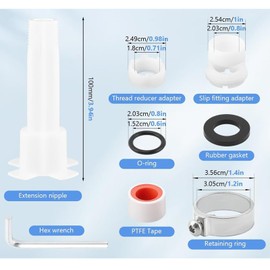 ZHYOHEN 1 Set 4 in 1 Bathtub Adapter Bathtub Faucet Adapter Copper Slip On Universal 1/2 inch Copper Pipe 3/4 inch IPS With Assembly Tool Bathtub Nozzle Diverter Repair Kit