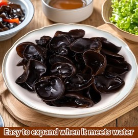 MEIMIDUO 3.0 Oz/85g Dried Black Fungus Wood Ear Mushrooms - All Natural Vegan, Premium Dried Mushrooms For Cooking, Soup, Hot Pot - Resealable Sealable Plastic Can Packaging