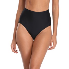 RELLECIGA Women's Black High Waisted Bikini Bottom Tummy Control Swim Briefs Size X-Large